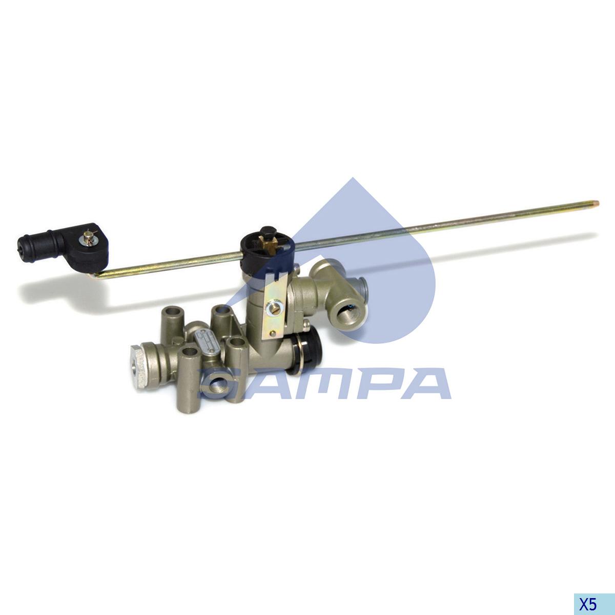 Кран уровня пола BPW,ТОНАР,КАМАЗ,МАЗ (5 вых.) 4640061007/093.170 (SAMPA)